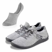 Komplet Buty Damskie Brubeck Barefoot Merino Jasnoszare-Grafitowe + Stopki