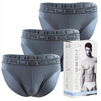 Komplet Brubeck Męskie Slipy 3x (Stalowy)