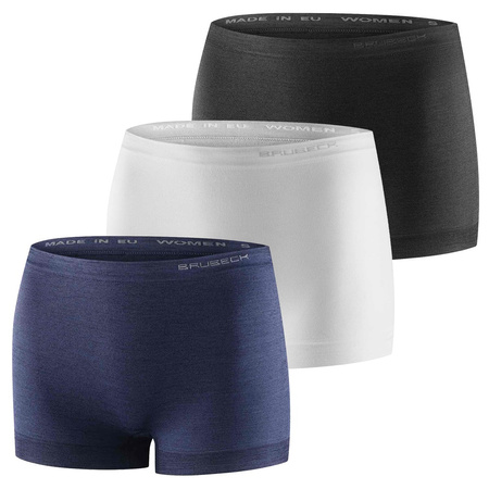 Komplet 3x Bokserki Damskie Comfort Merino Multikolor
