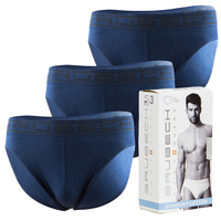 Komplet Brubeck Męskie Slipy 3x (Indygo)