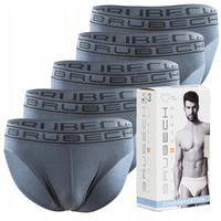 Komplet Brubeck Męskie Slipy 5x (Stalowy)