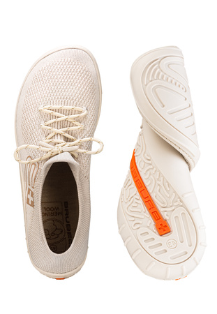 Komplet Buty Męskie Brubeck Barefoot Merino Kremowe + Stopki