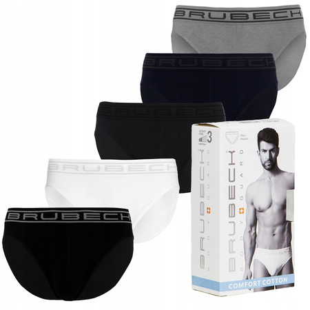 Komplet Brubeck Męskie Slipy 5x (Czarny, Biały, Grafitowy, Granatowy, Szary)