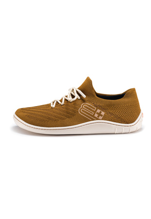 Komplet Buty Damskie Brubeck Barefoot Merino Jasnobrązowe-Kremowe + Stopki