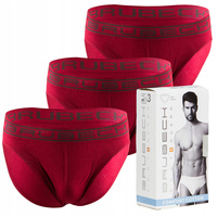 Komplet Brubeck Męskie Slipy 3x (C.Czerwony)