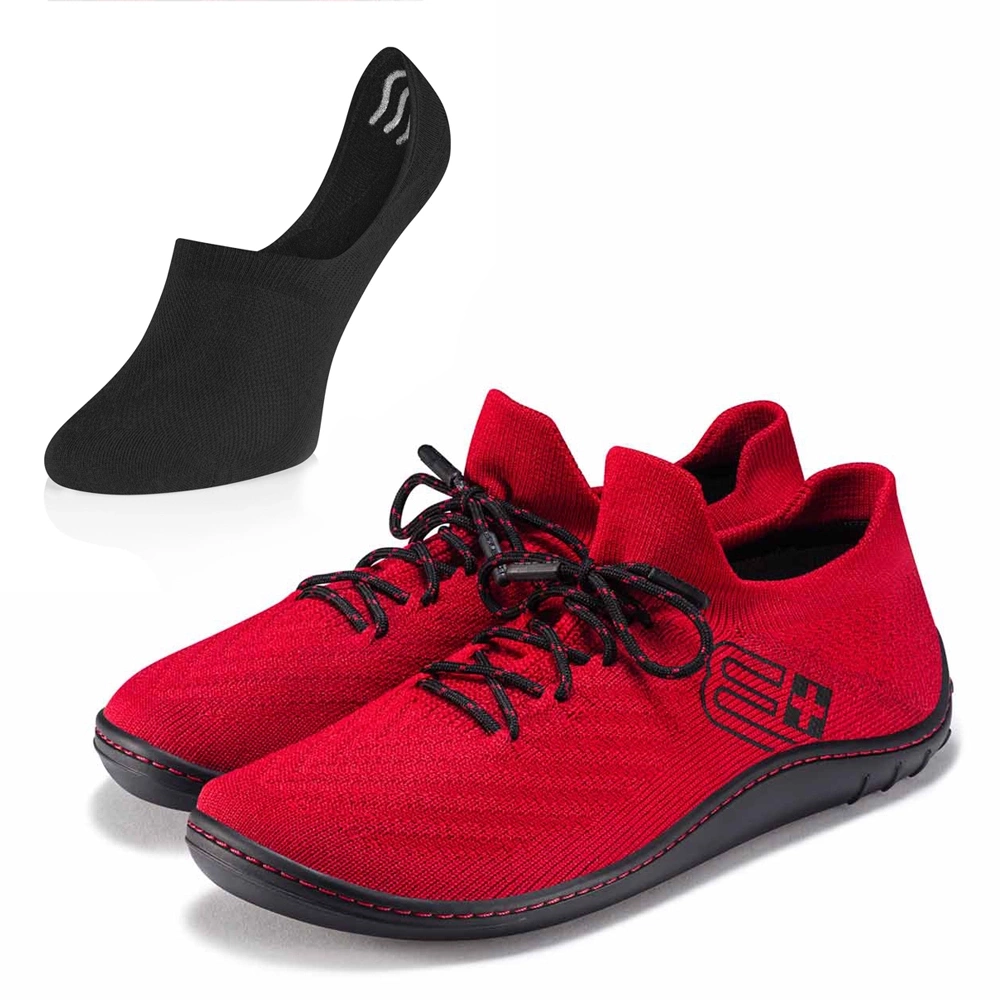 Buty Damskie Brubeck Barefoot Merino w kolorze czerwono-czarnym