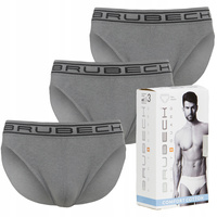 Komplet Brubeck Męskie Slipy 3x (Szary)