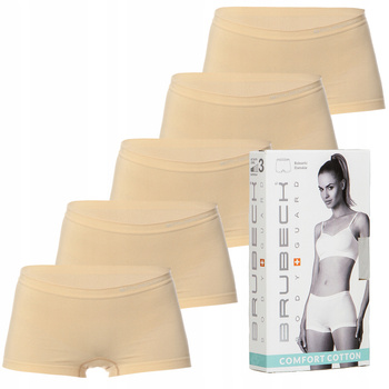 Komplet Brubeck Damskie Bokserki 5x (Beżowy)