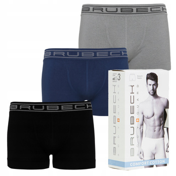 Komplet Brubeck Męskie Bokserki 3x (Czarny, Indygo, Stalowy)