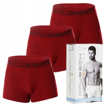 Komplet Brubeck Męskie Bokserki 3x (C.Czerwony)