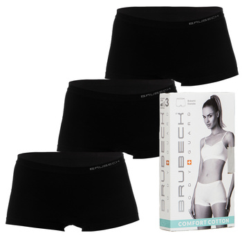 Komplet Brubeck Damskie Bokserki 3x (Czarny)