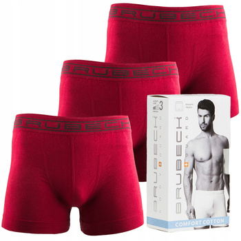 Komplet Brubeck Męski Bokserki 3x (C.Czerwony)