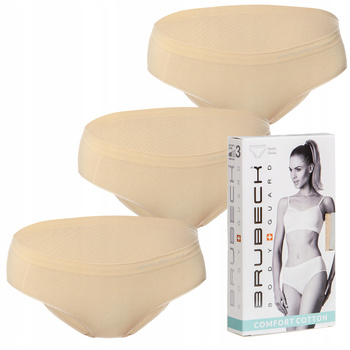 Komplet Brubeck Damski Majtki Hipster 3x (beżowy)