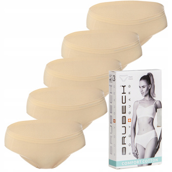 Komplet Brubeck Damski Majtki Hipster 5x (beżowy)