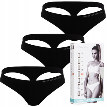 Komplet Brubeck Damskie Stringi 3x (Czarny)