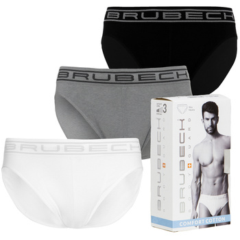 Komplet Brubeck Męskie Slipy 3x (Biały, Szary, Czarny)