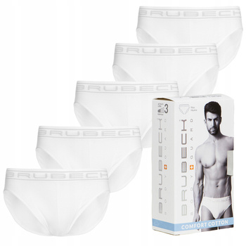 Komplet Brubeck Męskie Slipy 5x (Biały)