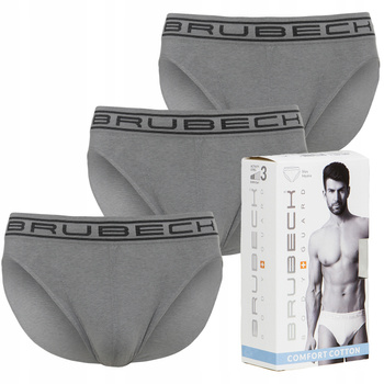 Komplet Brubeck Męskie Slipy 3x (Szary)