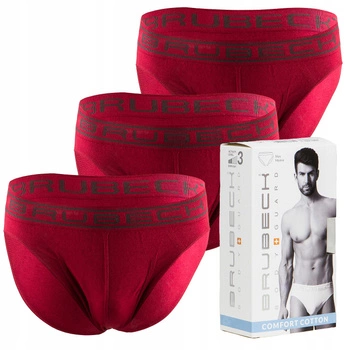 Komplet Brubeck Męskie Slipy 3x (C.Czerwony)