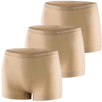 Komplet 3x Bokserki Damskie Comfort Merino Beżowe