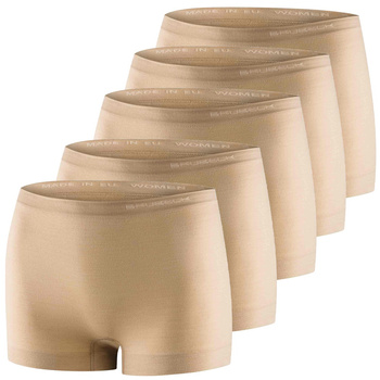 Komplet 5x Bokserki Damskie Comfort Merino Beżowe