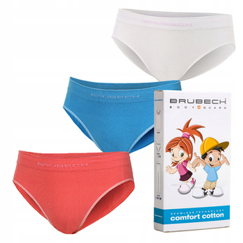 Komplet Brubeck Comfort Cotton Junior 3x (Koralowy, Lazurowy, Biały)