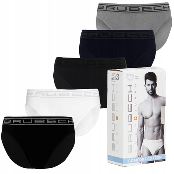 Komplet Brubeck Męskie Slipy 5x (Czarny, Biały, Grafitowy, Granatowy, Szary)