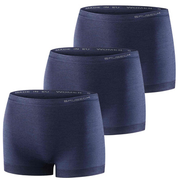 Komplet 3x Bokserki Damskie Comfort Merino Granatowe