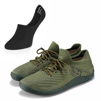 Komplet Buty Damskie Brubeck Barefoot Merino Khaki + Stopki
