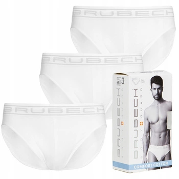 Komplet Brubeck Męskie Slipy 3x (Biały)